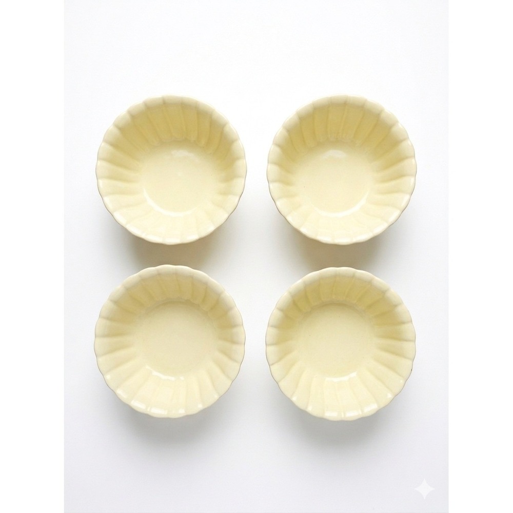 Home Essentials and Beyond Organics Collection Fluted Ceramic Bowls Set of‎ 4